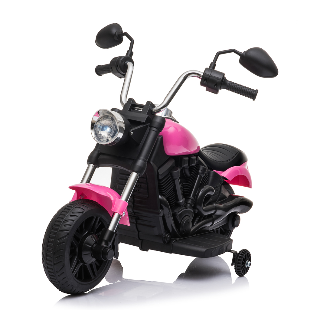 Motorcycle With Training Wheels 6v Pink -  Kids Electric Cars & Toys