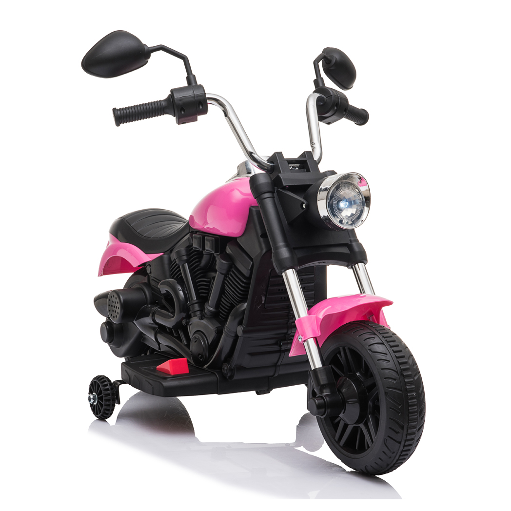 Motorcycle With Training Wheels 6v Pink -  Kids Electric Cars & Toys
