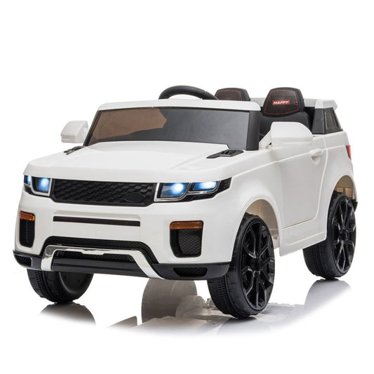 12V Kids Ride On Car 2.4GHZ Remote Control LED Lights White -  Kids Electric Cars & Toys