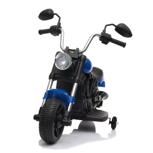 Motorcycle With Training Wheels 6v Blue Kids Electric Ride On -  Kids Electric Cars & Toys
