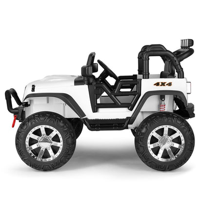 White 12V Battery Kid Ride on Truck Car Electric Jeep Toy LED -  Kids Electric Cars & Toys