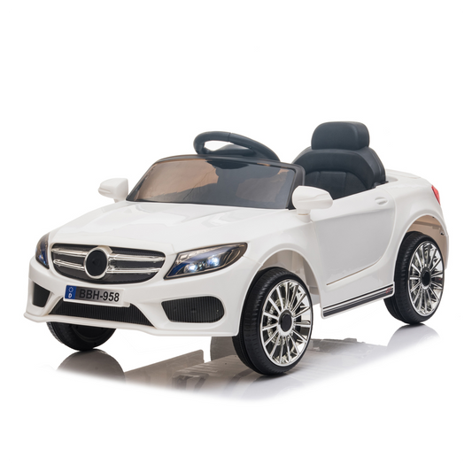 12V Kids Ride On Car 2.4GHZ Remote Control LED Lights White -  Kids Electric Cars & Toys