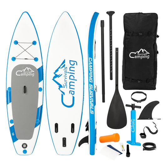 10 Feet Paddle Board Inflatable Surfboard Blue and White -  Kids Electric Cars & Toys