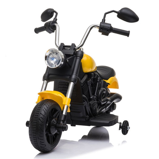 Kids Electric Ride On Motorcycle With Training Wheels 6V Yellow -  Kids Electric Cars & Toys