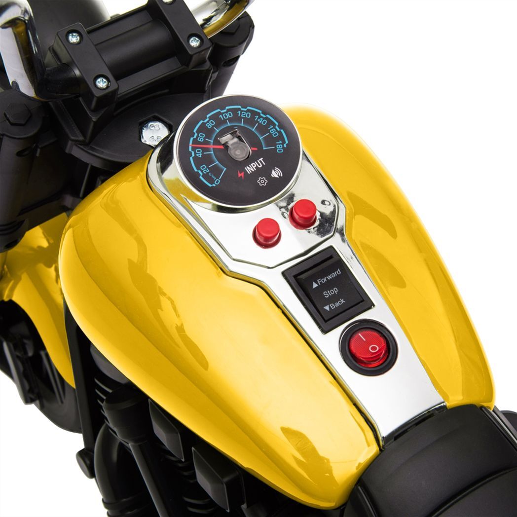 Kids Electric Ride On Motorcycle With Training Wheels 6V Yellow -  Kids Electric Cars & Toys