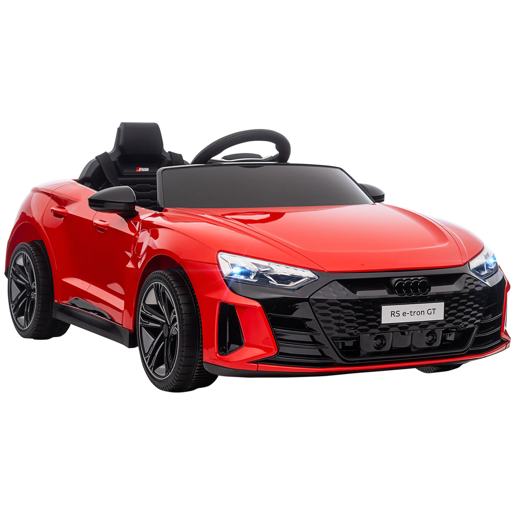 Audi RS e-tron GT Licensed 12V Kids Electric Car W/ Remote Horn Music, Red -  Kids Electric Cars & Toys
