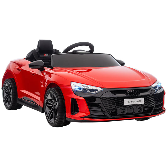 Audi RS e-tron GT Licensed 12V Kids Electric Car W/ Remote Horn Music, Red -  Kids Electric Cars & Toys