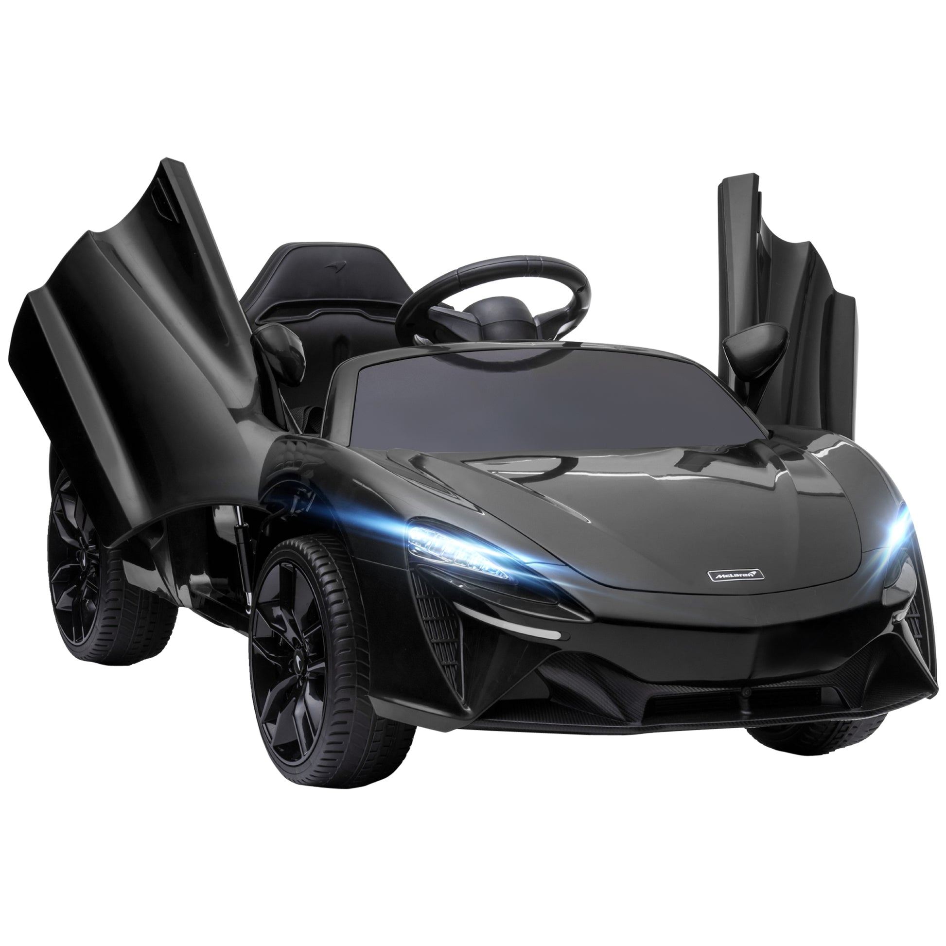 McLaren Licensed 12V Kids Electric Ride-On Car w/ Remote Control, Music - Black -  Kids Electric Cars & Toys