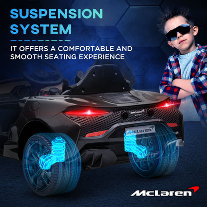McLaren Licensed 12V Kids Electric Ride-On Car w/ Remote Control, Music - Black -  Kids Electric Cars & Toys