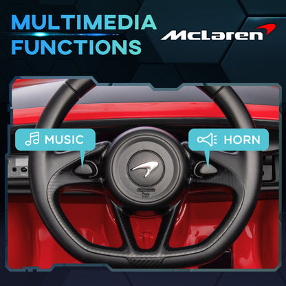 McLaren Licensed 12V Kids Electric Ride-On Car w/ Remote Control, Music - Red -  Kids Electric Cars & Toys