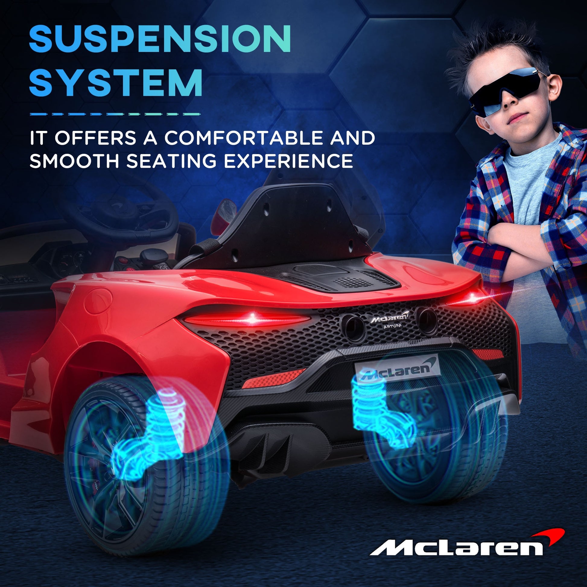McLaren Licensed 12V Kids Electric Ride-On Car w/ Remote Control, Music - Red -  Kids Electric Cars & Toys