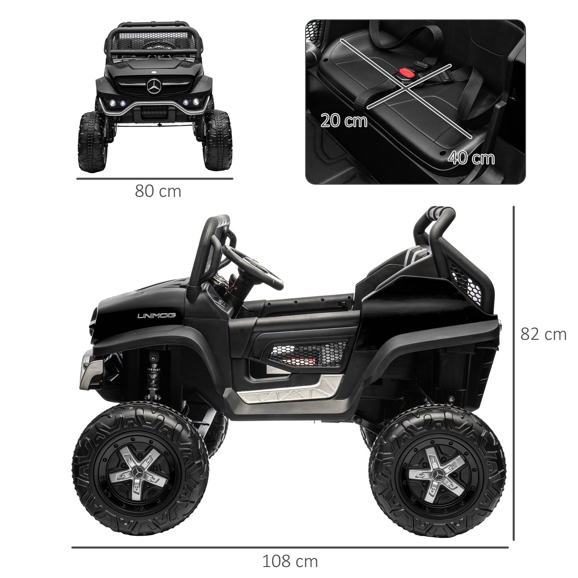 Kids Electric Ride on Car with Remote Control - Black -  Kids Electric Cars & Toys