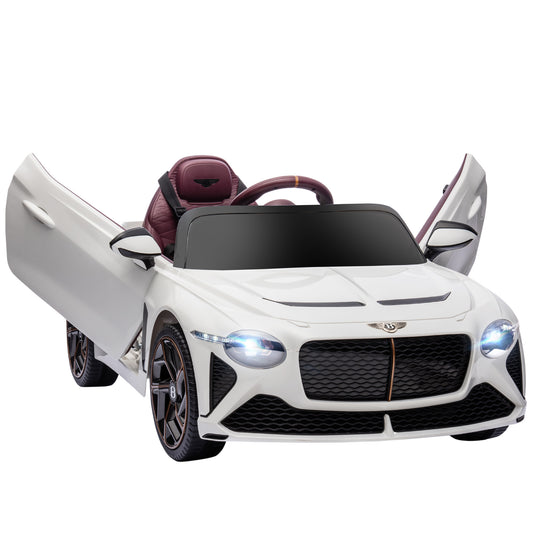 Bentley Bacalar Licensed 12V Kids Electric Car w/ Portable Battery - White -  Kids Electric Cars & Toys
