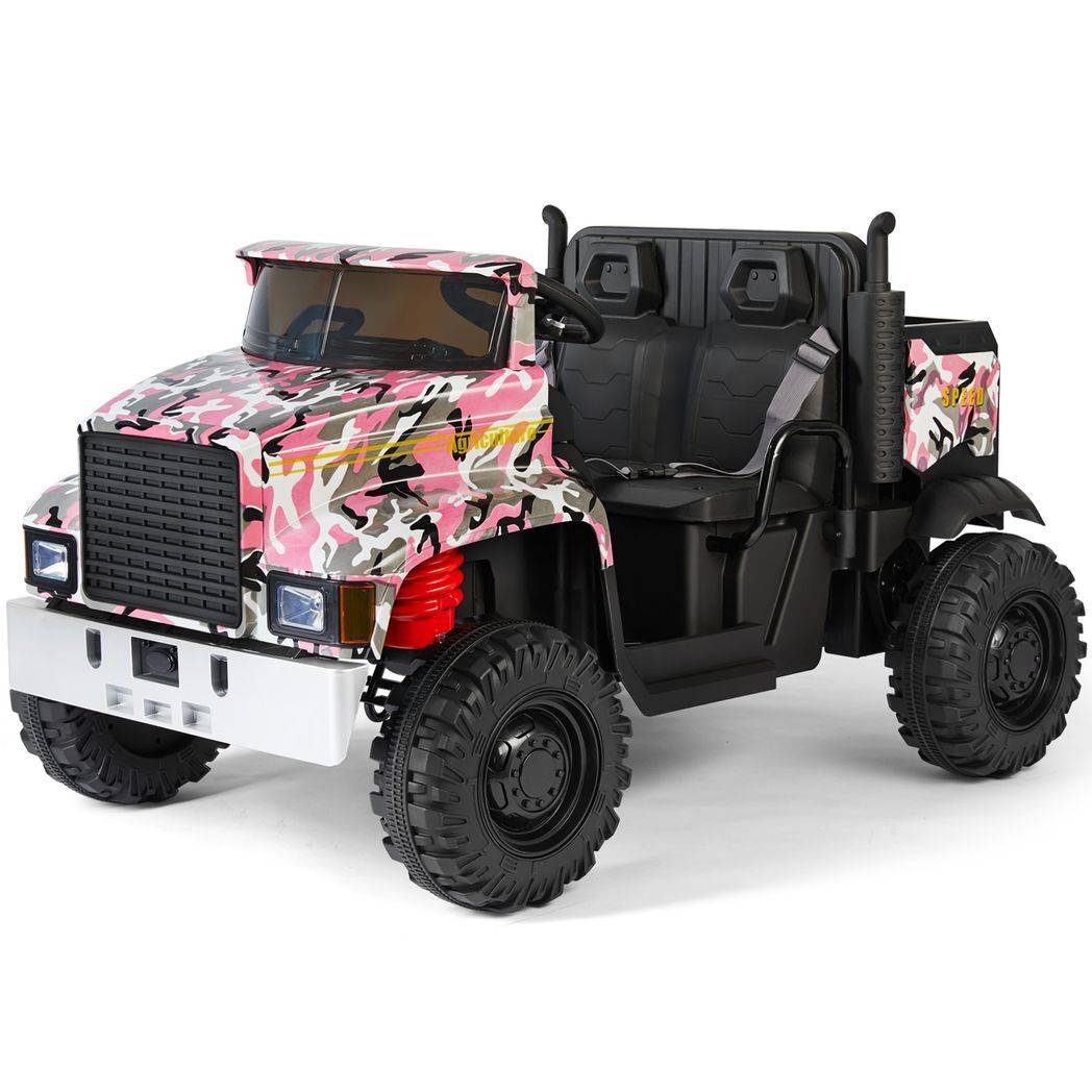 Power Electric 2-Seater Kids Ride On Truck Tractor w/Trailer 3 Speed RC Pink -  Kids Electric Cars & Toys
