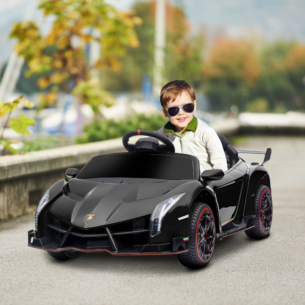 Licensed Lamborghini Veneno  Electric Ride-on Car Black -  Kids Electric Cars & Toys