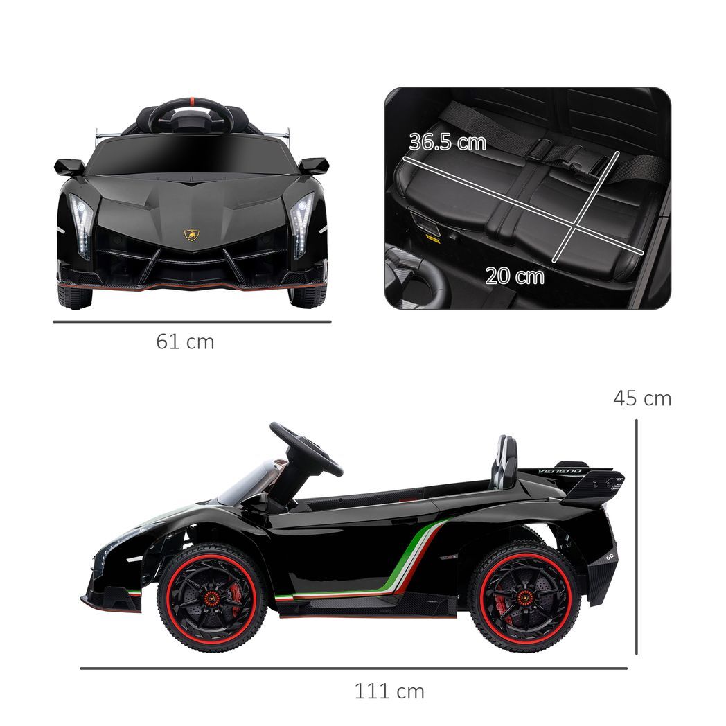 Licensed Lamborghini Veneno  Electric Ride-on Car Black -  Kids Electric Cars & Toys