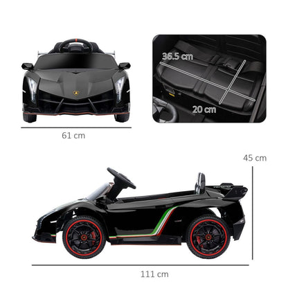 Licensed Lamborghini Veneno  Electric Ride-on Car Black -  Kids Electric Cars & Toys