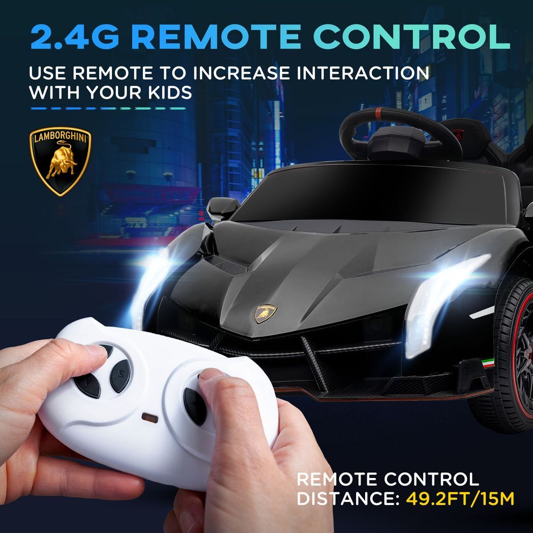 Licensed Lamborghini Veneno  Electric Ride-on Car Black -  Kids Electric Cars & Toys