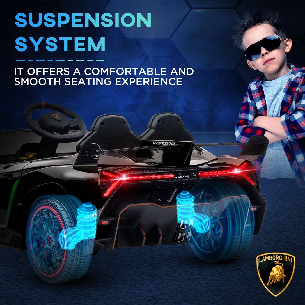 Licensed Lamborghini Veneno  Electric Ride-on Car Black -  Kids Electric Cars & Toys