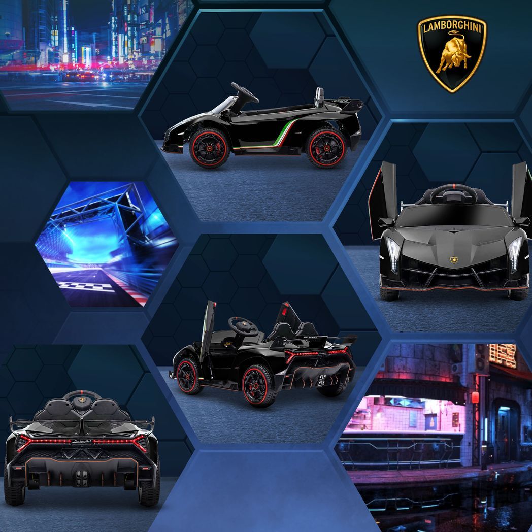 Licensed Lamborghini Veneno  Electric Ride-on Car Black -  Kids Electric Cars & Toys