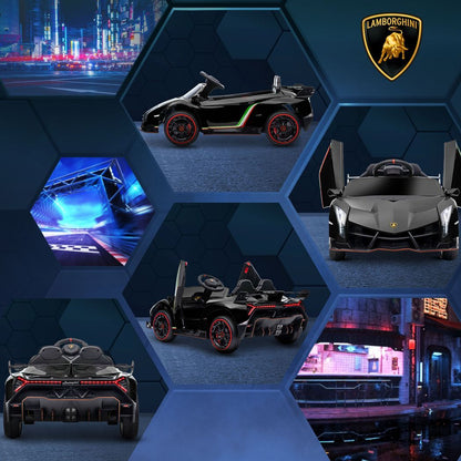 Licensed Lamborghini Veneno  Electric Ride-on Car Black -  Kids Electric Cars & Toys