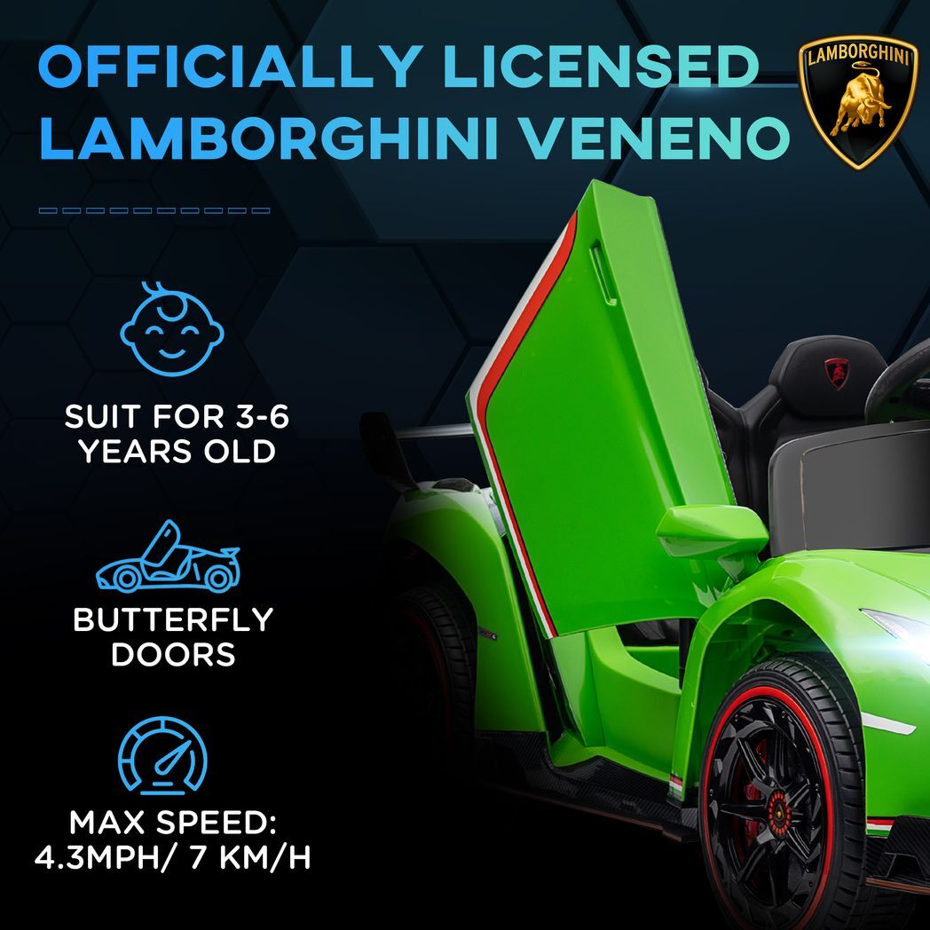 Licensed Lamborghini Veneno Electric Ride-on Car With Remote- Green -  Kids Electric Cars & Toys