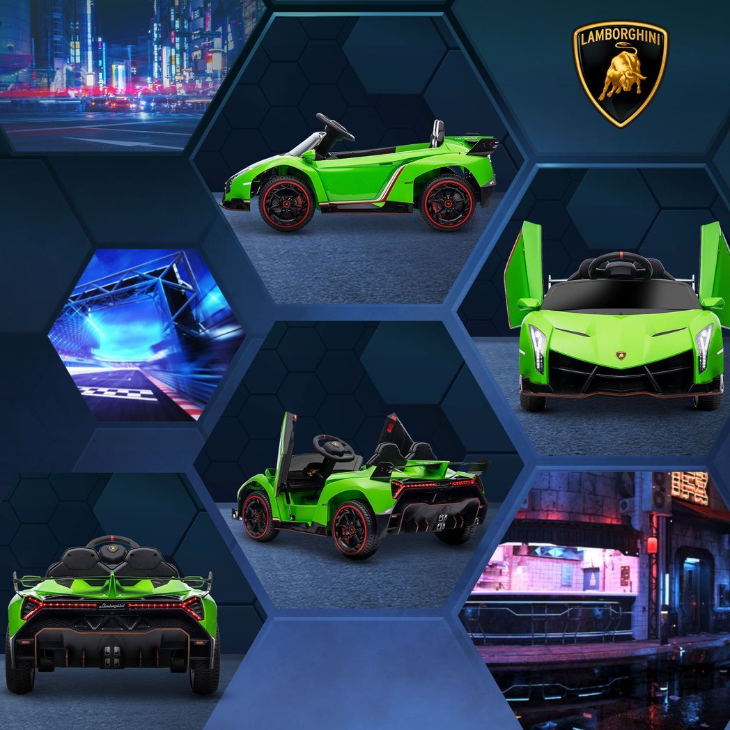 Licensed Lamborghini Veneno Electric Ride-on Car With Remote- Green -  Kids Electric Cars & Toys