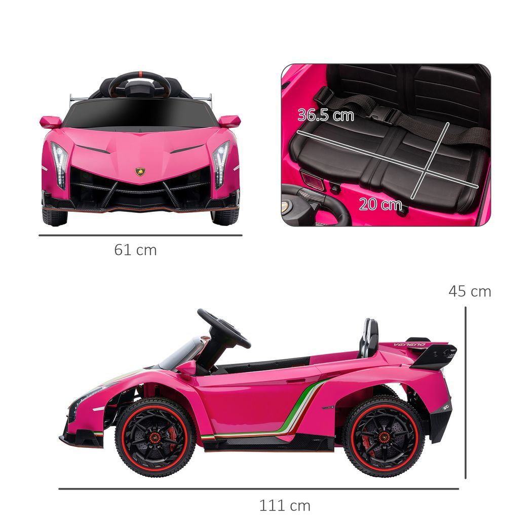 Licensed Lamborghini Veneno  Electric Ride-on Car Pink -  Kids Electric Cars & Toys