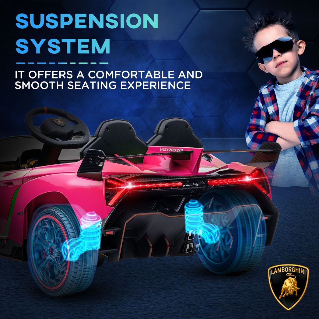 Licensed Lamborghini Veneno  Electric Ride-on Car Pink -  Kids Electric Cars & Toys