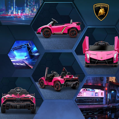 Licensed Lamborghini Veneno  Electric Ride-on Car Pink -  Kids Electric Cars & Toys