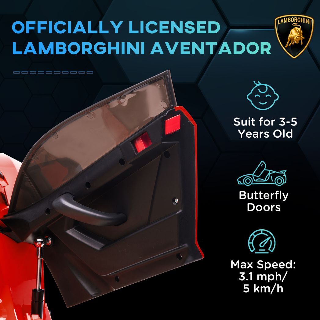 Licensed Lamborghini Aventador 12v Kids Electric Ride On Car Red -  Kids Electric Cars & Toys