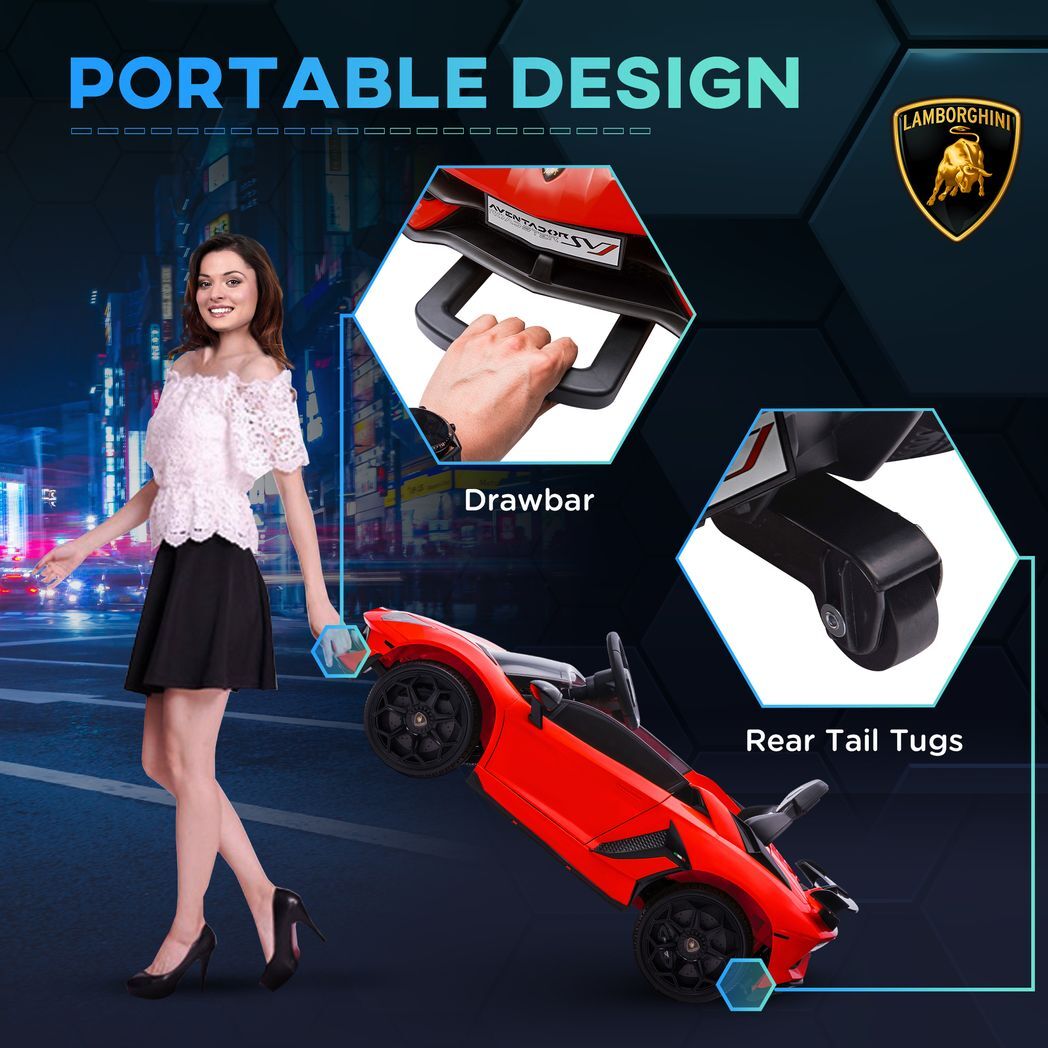 Licensed Lamborghini Aventador 12v Kids Electric Ride On Car Red -  Kids Electric Cars & Toys