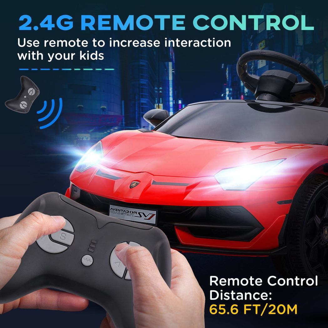 Licensed Lamborghini Aventador 12v Kids Electric Ride On Car Red -  Kids Electric Cars & Toys