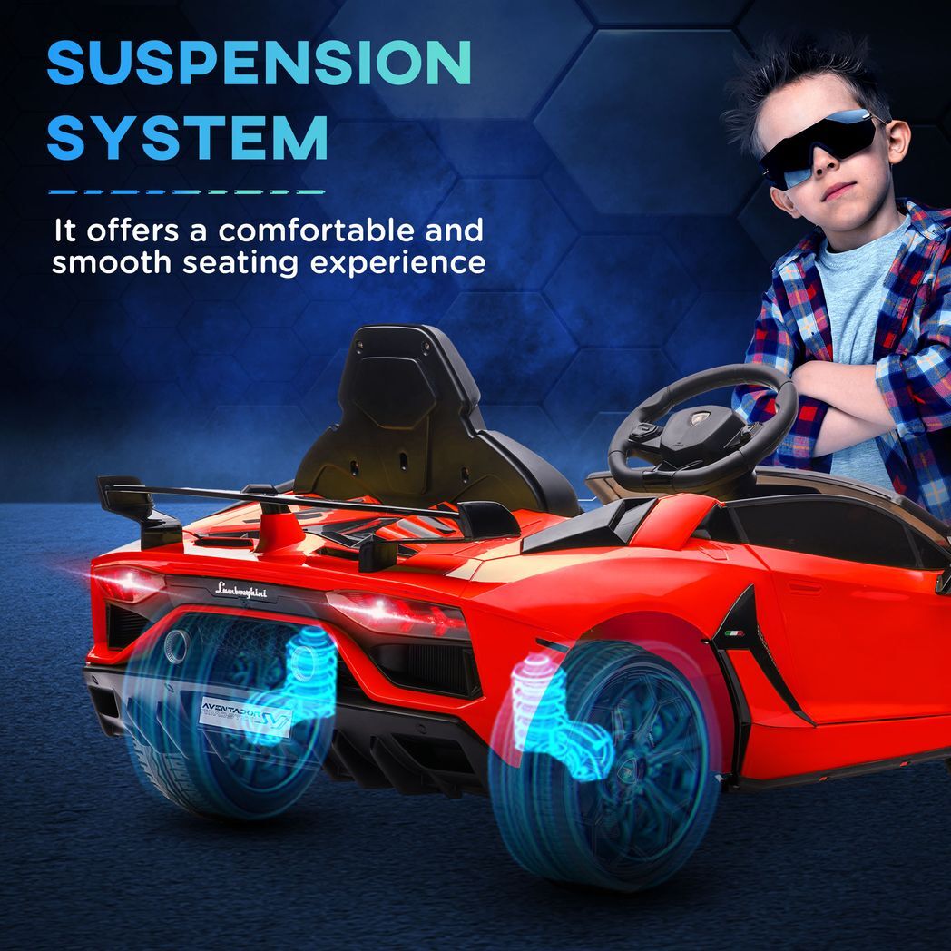 Licensed Lamborghini Aventador 12v Kids Electric Ride On Car Red -  Kids Electric Cars & Toys