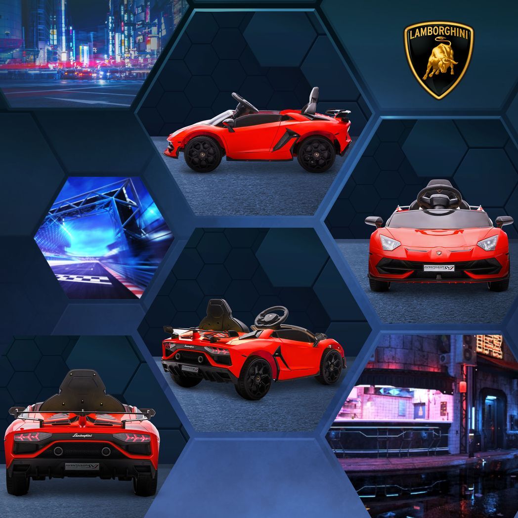 Licensed Lamborghini Aventador 12v Kids Electric Ride On Car Red -  Kids Electric Cars & Toys
