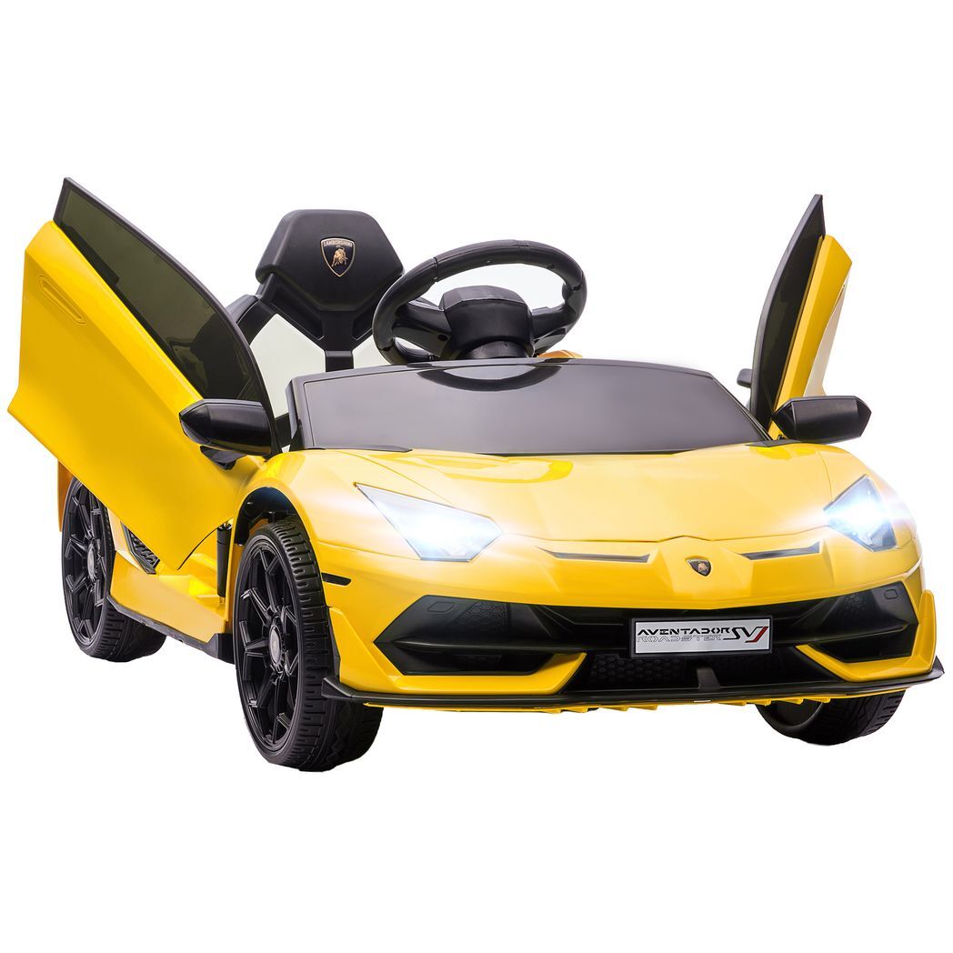 Licensed Lamborghini Aventador Licensed 12v Kids Electric Ride On Car - Yellow -  Kids Electric Cars & Toys