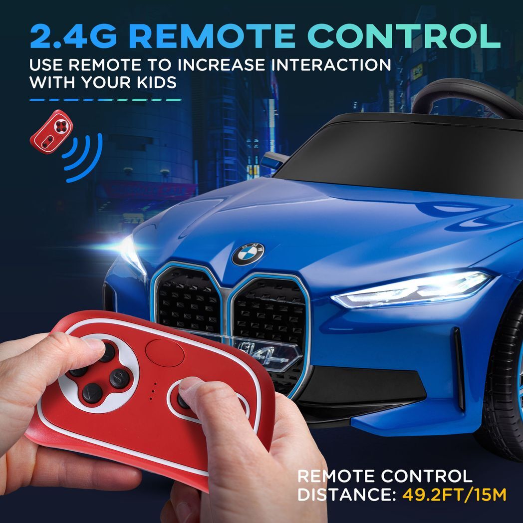 Licensed Bmw I4  12v Kids Electric Ride-on Car Blue -  Kids Electric Cars & Toys