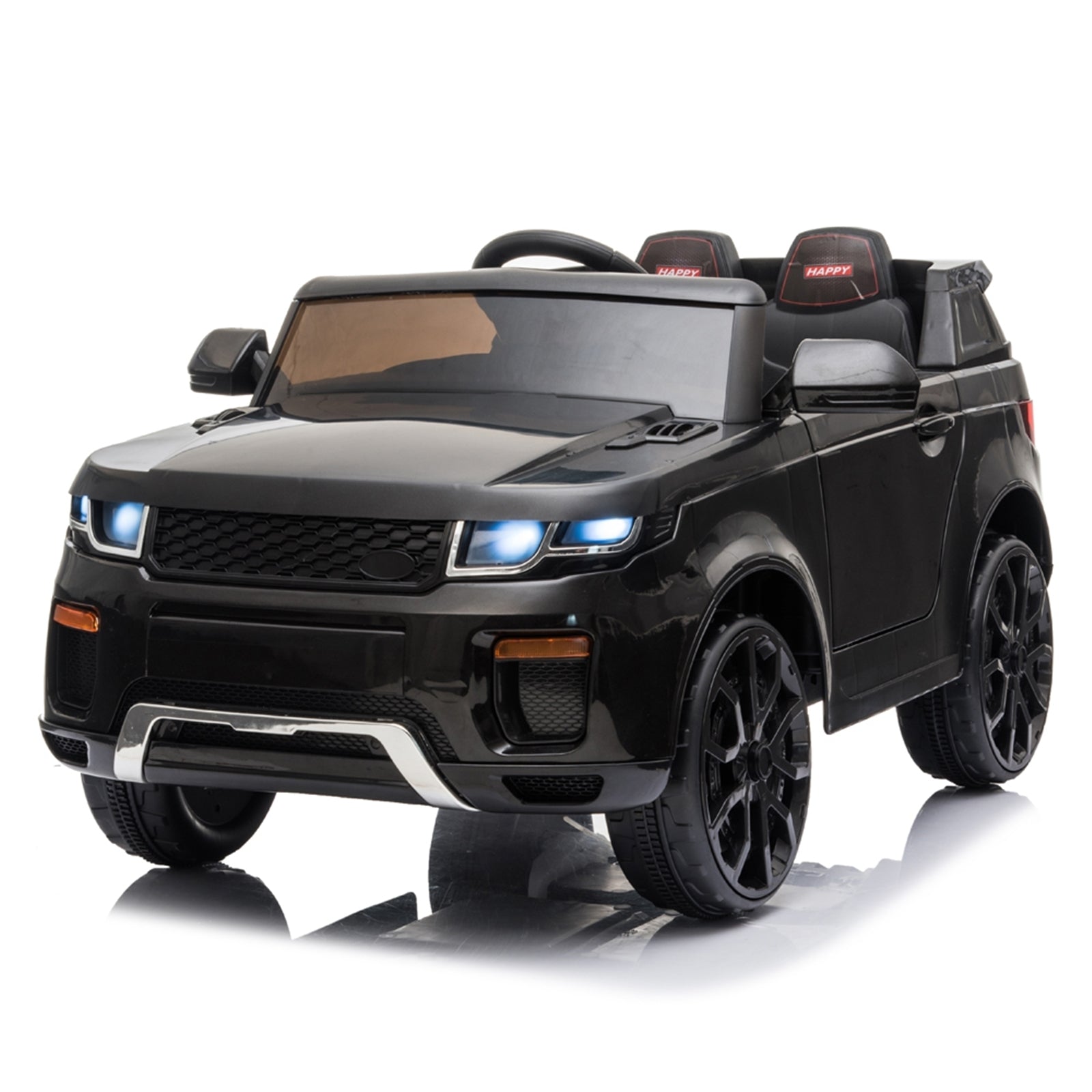 12V Kids Ride On Car 2.4GHZ Remote Control LED Lights Black -  Kids Electric Cars & Toys