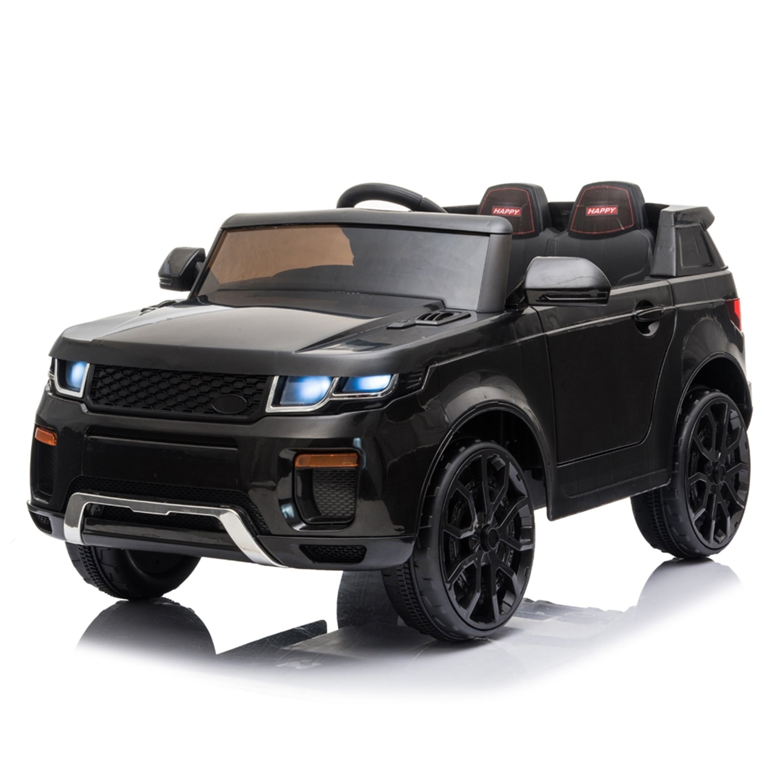 12V Kids Ride On Car 2.4GHZ Remote Control LED Lights Black -  Kids Electric Cars & Toys