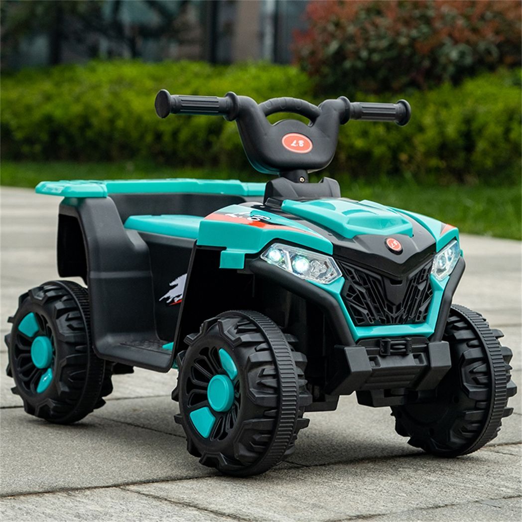 6V Ride On ATV, 4-Wheeled Beach Ride on Car, Battery Powered Kids ATV, Forward/ Reverse Switch--GREEN -  Kids Electric Cars & Toys